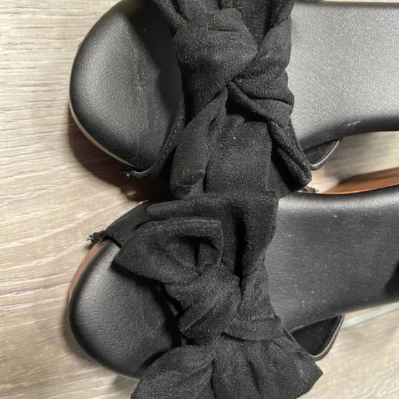 TORRIF Black Knot Bow Wood Womens Platforms - Picture 7 of 11